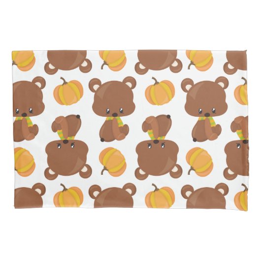 Patroon van Beren, luiers, Herfst, pompoenen Kussensloop (Voorkant)