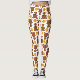 Patroon van Beren, luiers, Herfst, pompoenen Leggings
