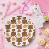 Patroon van Beren, luiers, Herfst, pompoenen Papieren Bordje (Feest)