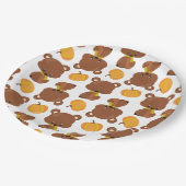 Patroon van Beren, luiers, Herfst, pompoenen Papieren Bordje (Gekanteld)