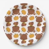 Patroon van Beren, luiers, Herfst, pompoenen Papieren Bordje (Voorkant)