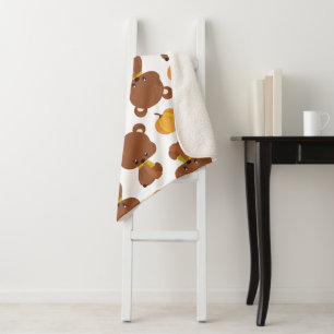 Patroon van Beren, luiers, Herfst, pompoenen Sherpa Deken