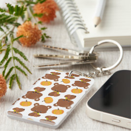 Patroon van Beren, luiers, Herfst, pompoenen Sleutelhanger