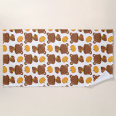 Patroon van Beren, luiers, Herfst, pompoenen Strandlaken (Voorkant)