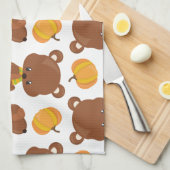 Patroon van Beren, luiers, Herfst, pompoenen Theedoek (Quarter Fold)