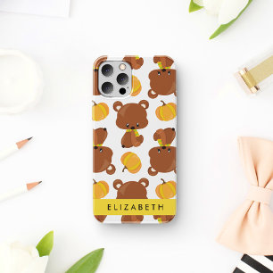 Patroon van beren, Mooie beren, Pompoen, Je naam iPhone 16 Hoesje