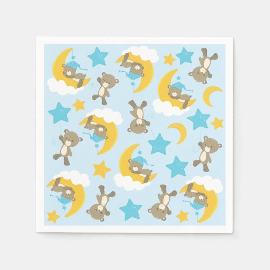 Patroon van beren, Moppige beren, Teddberen, Sterr Servet (Voorkant)