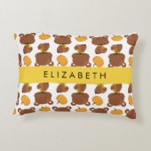 Patroon van Beren, schattige Beren, pompoen, Jouw Accent Kussen (Achterkant)