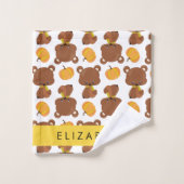 Patroon van Beren, schattige Beren, pompoen, Jouw Bad Handdoek (Wasdoekje)