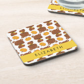 Patroon van Beren, schattige Beren, pompoen, Jouw  Bier Onderzetter (Linkerzijde)