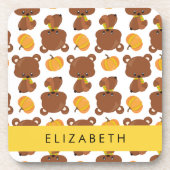 Patroon van Beren, schattige Beren, pompoen, Jouw  Bier Onderzetter (Voorkant)