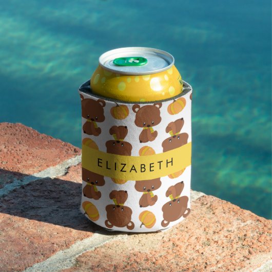 Patroon van Beren, schattige Beren, pompoen, Jouw Blikjeskoeler (Insitu Zwembad)