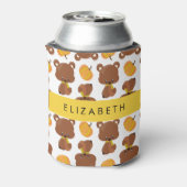 Patroon van Beren, schattige Beren, pompoen, Jouw  Blikjeskoeler (Blikje Achterkant)