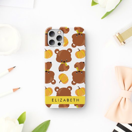 Patroon van Beren, schattige Beren, pompoen, Jouw Case-Mate iPhone Case
