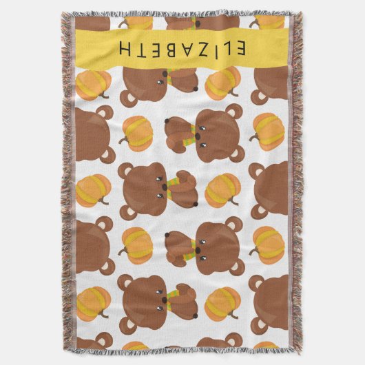 Patroon van Beren, schattige Beren, pompoen, Jouw Deken (Voorkant Verticaal)