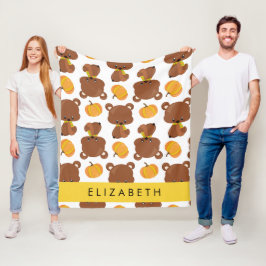 Patroon van Beren, schattige Beren, pompoen, Jouw  Fleece Deken