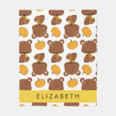 Patroon van Beren, schattige Beren, pompoen, Jouw Fleece Deken (Voorkant)