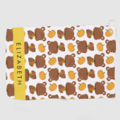 Patroon van Beren, schattige Beren, pompoen, Jouw Golfhanddoek (Horizontaal)