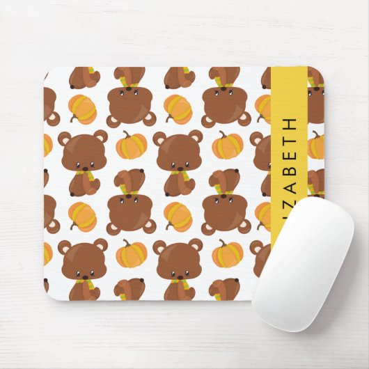 Patroon van Beren, schattige Beren, pompoen, Jouw  Muismat (Met muis)