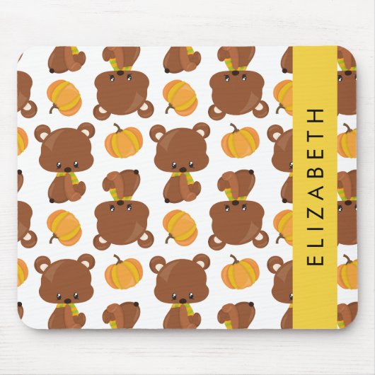 Patroon van Beren, schattige Beren, pompoen, Jouw  Muismat (Voorkant)