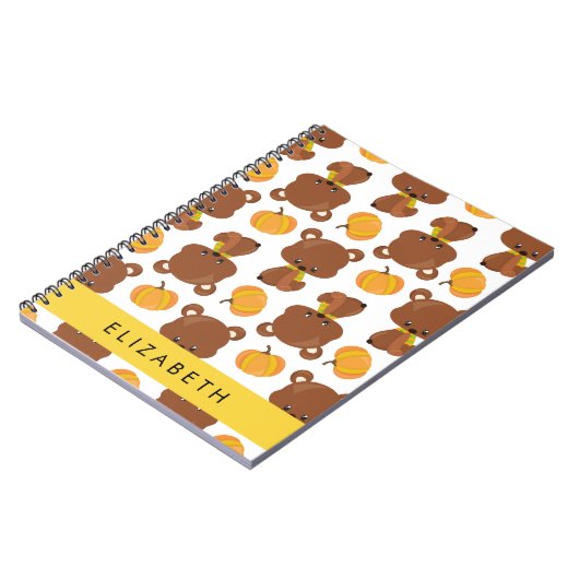 Patroon van Beren, schattige Beren, pompoen, Jouw  Notitieboek (Linkerzijde)