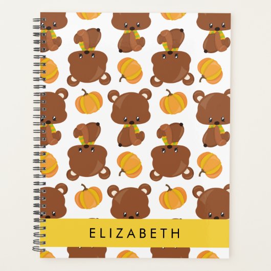 Patroon van Beren, schattige Beren, pompoen, Jouw  Planner (Voorkant)