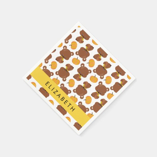 Patroon van Beren, schattige Beren, pompoen, Jouw  Servet (Hoek)