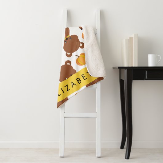 Patroon van Beren, schattige Beren, pompoen, Jouw Sherpa Deken (In situ)