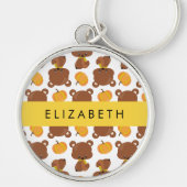 Patroon van Beren, schattige Beren, pompoen, Jouw  Sleutelhanger (Voorkant)