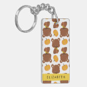 Patroon van Beren, schattige Beren, pompoen, Jouw  Sleutelhanger (Voorkant Links)