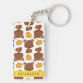 Patroon van Beren, schattige Beren, pompoen, Jouw  Sleutelhanger (achterkant)