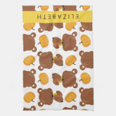 Patroon van Beren, schattige Beren, pompoen, Jouw  Theedoek (Verticaal)