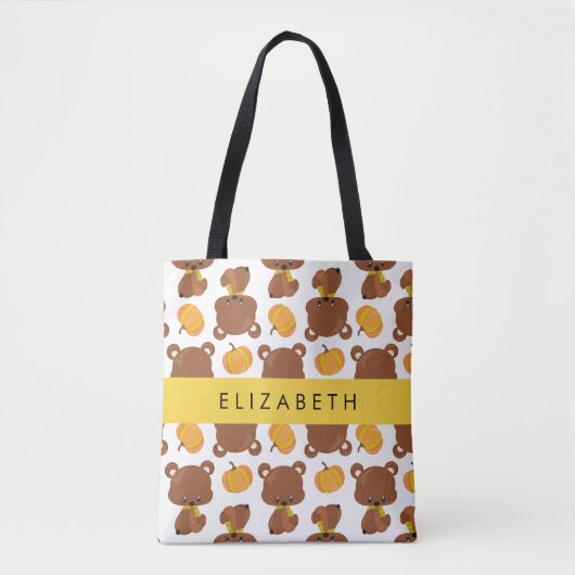 Patroon van Beren, schattige Beren, pompoen, Jouw  Tote Bag (Voorkant)