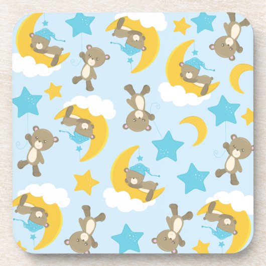 Patroon van Beren, stutten, teddydraden, sterren Bier Onderzetter (Voorkant)