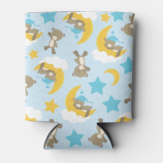 Patroon van Beren, stutten, teddydraden, sterren Blikjeskoeler (Voorkant)