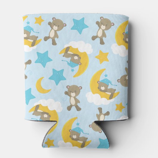 Patroon van Beren, stutten, teddydraden, sterren Blikjeskoeler (Achterkant)