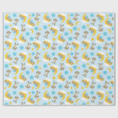 Patroon van Beren, stutten, teddydraden, sterren Cadeaupapier (Vlak)