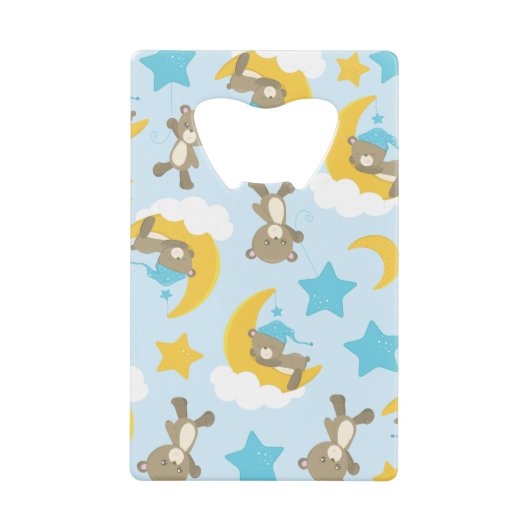 Patroon van Beren, stutten, teddydraden, sterren Creditkaart Flessenopener (Voorkant)