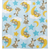 Patroon van Beren, stutten, teddydraden, sterren Douchegordijn (Voorkant)