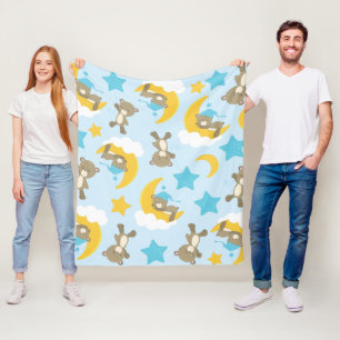 Patroon van Beren, stutten, teddydraden, sterren Fleece Deken