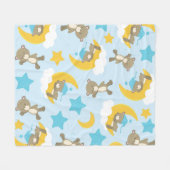 Patroon van Beren, stutten, teddydraden, sterren Fleece Deken (Voorkant (Horizontaal))