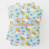 Patroon van Beren, stutten, teddydraden, sterren Inpakpapier Vel (In situ)