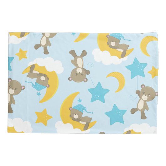 Patroon van Beren, stutten, teddydraden, sterren Kussensloop (Achterkant)