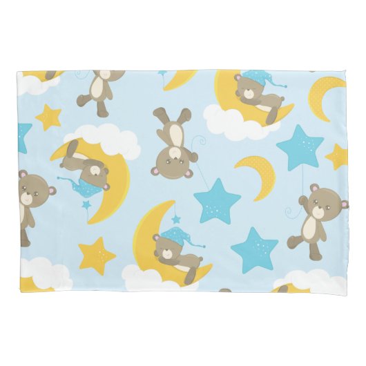 Patroon van Beren, stutten, teddydraden, sterren Kussensloop (Voorkant)