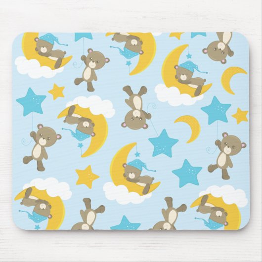 Patroon van Beren, stutten, teddydraden, sterren Muismat (Voorkant)