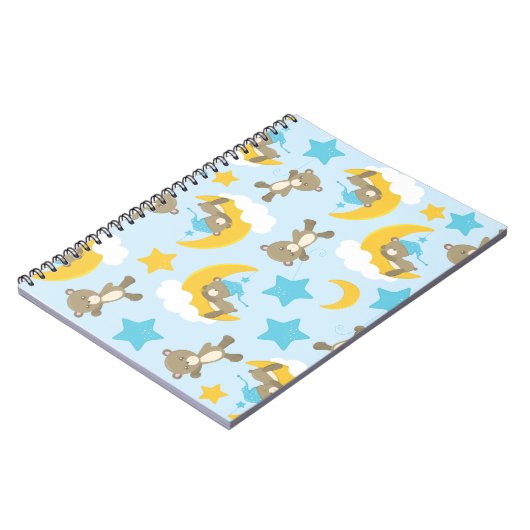 Patroon van Beren, stutten, teddydraden, sterren Notitieboek (Linkerzijde)