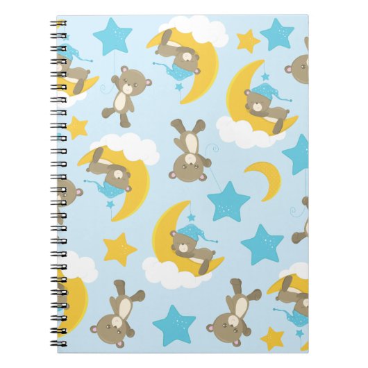 Patroon van Beren, stutten, teddydraden, sterren Notitieboek (Voorkant)