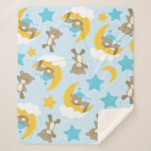 Patroon van Beren, stutten, teddydraden, sterren Sherpa Deken (Voorkant)