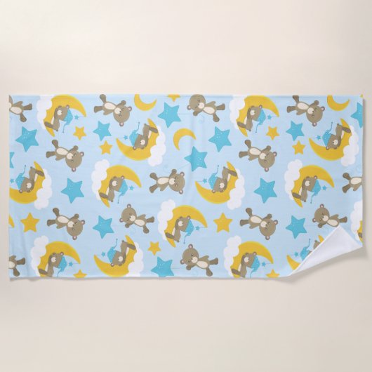 Patroon van Beren, stutten, teddydraden, sterren Strandlaken (Voorkant)