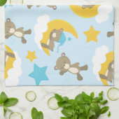 Patroon van Beren, stutten, teddydraden, sterren Theedoek (Gevouwen)